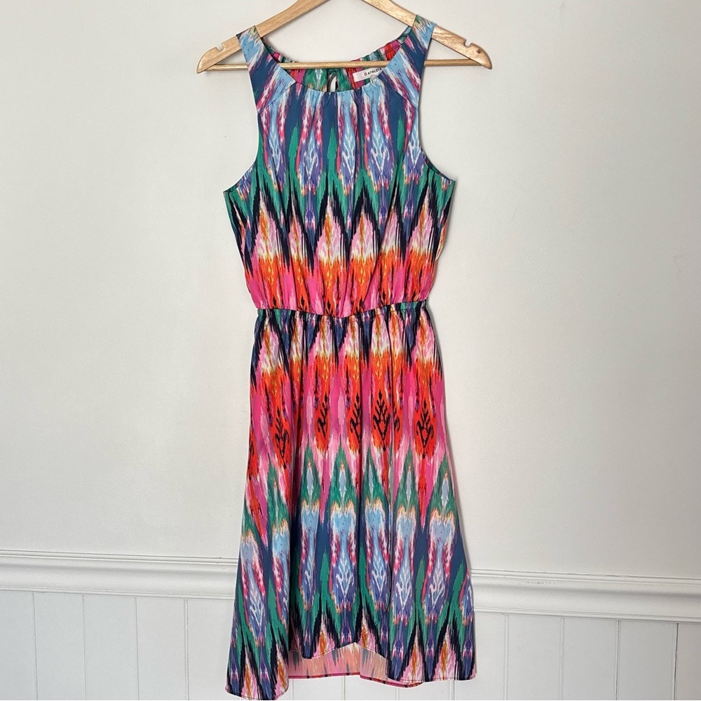 Athleta Martinique Ikat Colorful Midi Dress Size XXS 2XS/XS *K3 - Picture 2 of 15